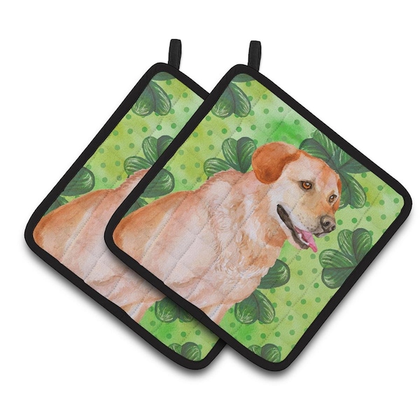 Carolines Treasures Labrador Retriever St.Patricks Pair of Pot Holders - BB9888PTHD