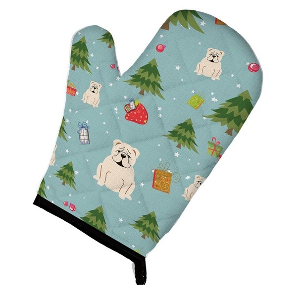 Carolines Treasures Christmas English Bulldog White Oven Mitt - BB4783OVMT