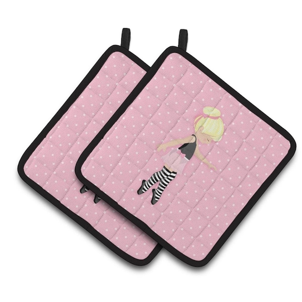 Carolines Treasures Ballerina Blonde Releve Pair of Pot Holders - BB5162PTHD
