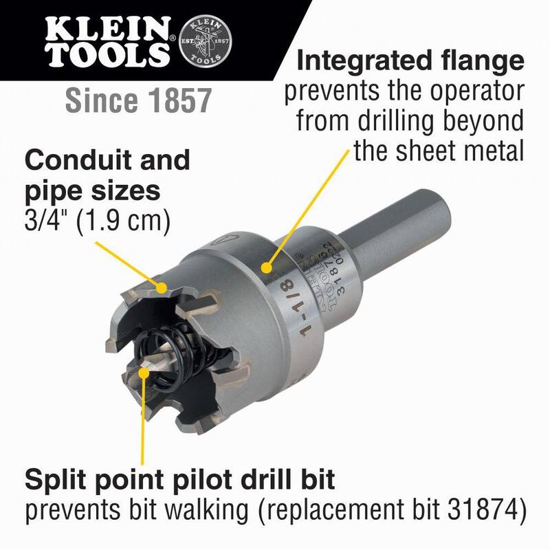 Broca de carburo de 1-1/8 pulgadas de Klein Tools - 31876