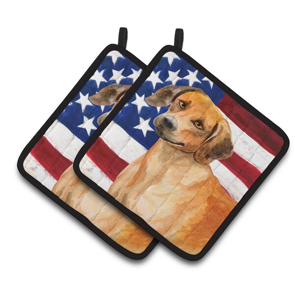 Carolines Treasures Rhodesian Ridgeback Patriotic Pair of Pot Holders - BB9676PTHD