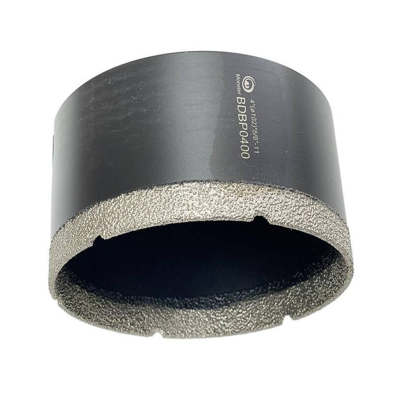 Broca de núcleo/disco perforador de diamante soldado de 4 pulgadas para granito, cuarcita, mármol, concreto, porcelana, cerámica y otras piedras - BDBP0400