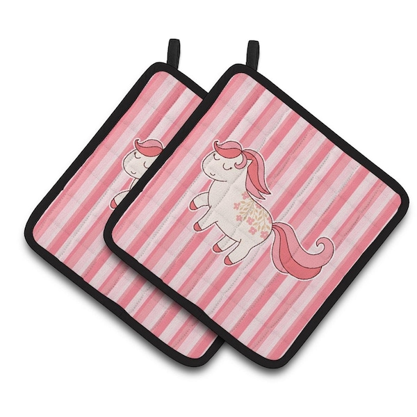 Carolines Treasures Little Pink Pony Pair of Pot Holders - BB7060PTHD