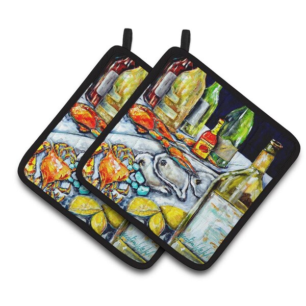 Carolines Treasures Sit a Spell Pair of Pot Holders - MW1349PTHD