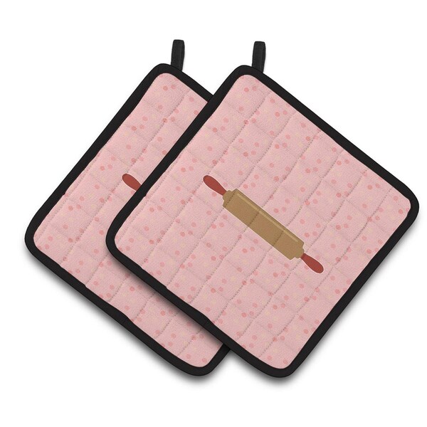 Carolines Treasures Rolling Pin Pink Pair of Pot Holders - BB7271PTHD
