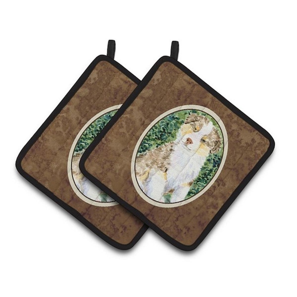 Carolines Treasures Australian Shepherd Pair of Pot Holders, 7.5 x 3 x 7.5 in. - SS8847PTHD