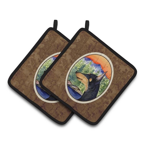 Carolines Treasures Manchester Terrier Pair of Pot Holders, 7.5 x 3 x 7.5 in. - SS8433PTHD