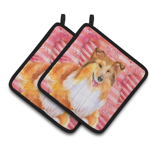 Carolines Treasures Sheltie Love Pair of Pot Holders - BB9807PTHD
