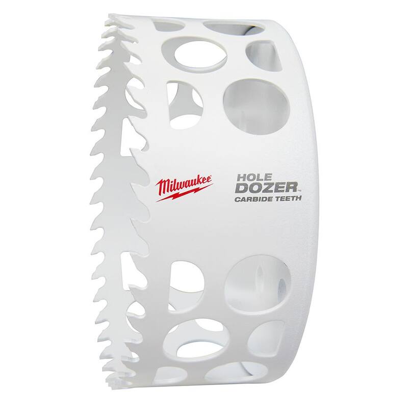 Si el producto no tiene marca, quedaría algo así: Sierra de agujero carburo Hole Dozer de 4-1/8 pulgadas de Milwaukee - 49-56-0743