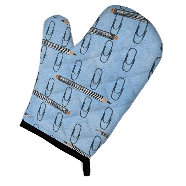 Carolines Treasures Watercolor Organized Paper Clips Blue Oven Mitt - BB7540OVMT