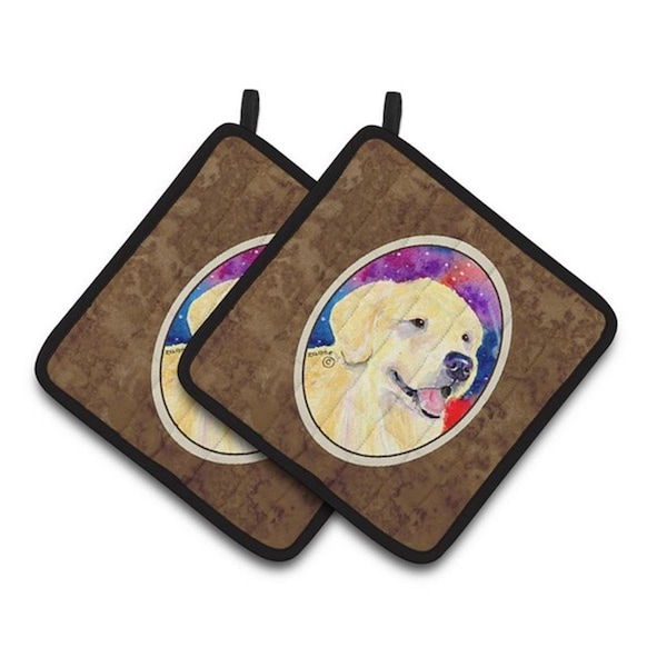 Carolines Treasures Golden Retriever Pair of Pot Holders, 7.5 x 3 x 7.5 in. - SS8753PTHD