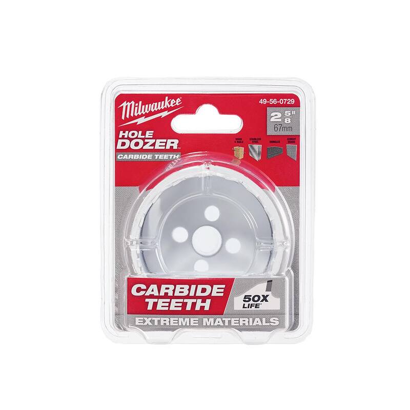Broca perforadora de carburo Hole Dozer de 2-5/8 pulgadas de Milwaukee - 49-56-0729