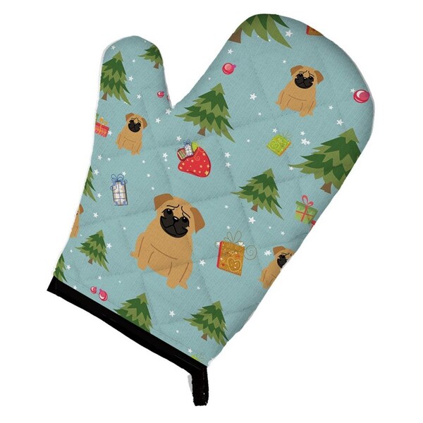 Carolines Treasures Christmas Pug Brown Oven Mitt - BB4667OVMT