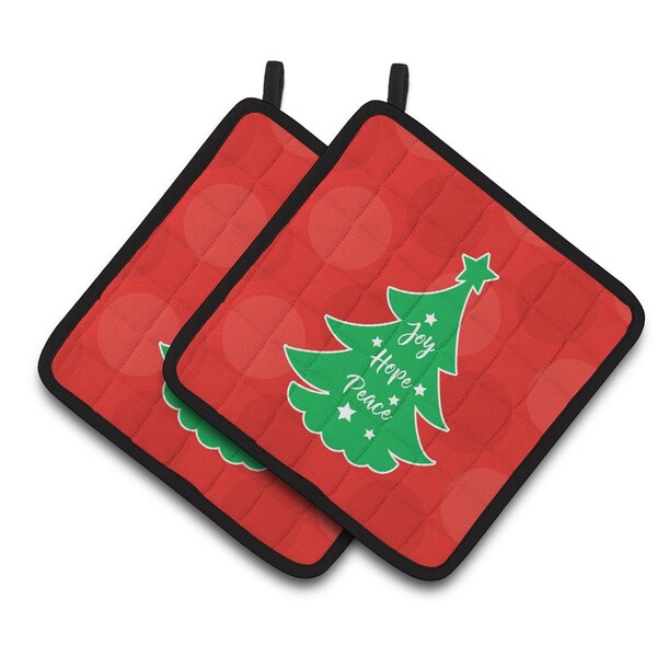 Carolines Treasures Christmas Tree Red Green Pair of Pot Holders - BB6971PTHD