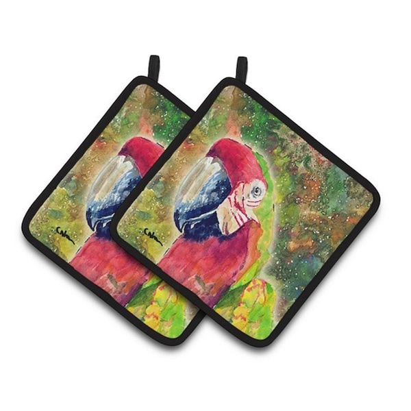 Carolines Treasures Parrot Parrot Head Pair of Pot Holders, 7.5 x 3 x 7.5 in. - 8601PTHD