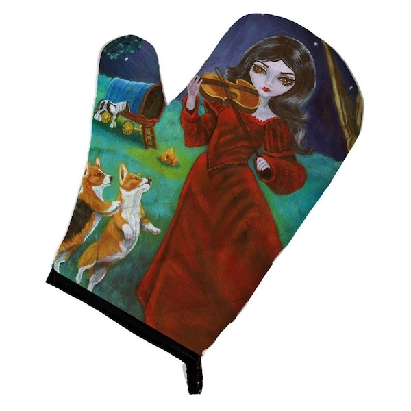 Carolines Treasures Fairy Moon Dance with Corgi Oven Mitt - 7376OVMT