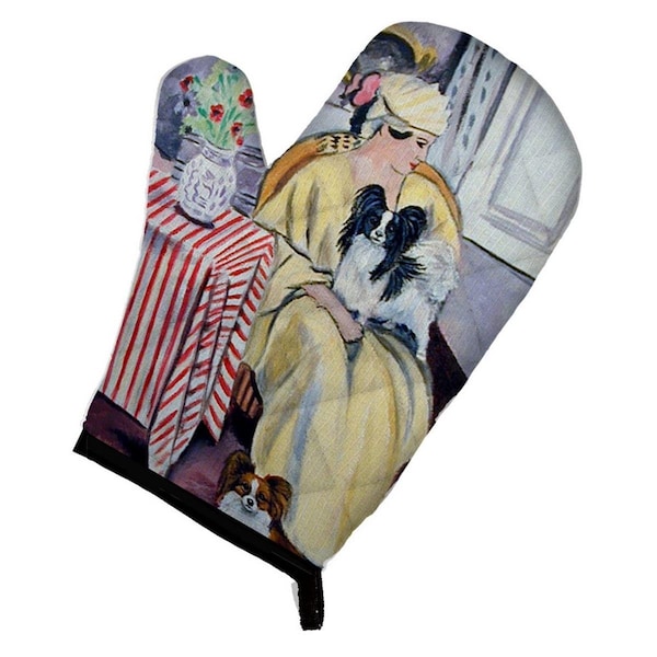 Carolines Treasures Lady with Her Papillon Oven Mitt - 7069OVMT