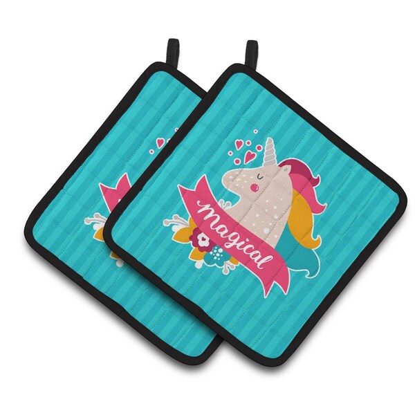 Carolines Treasures Unicorn Magical Pair of Pot Holders - BB7141PTHD