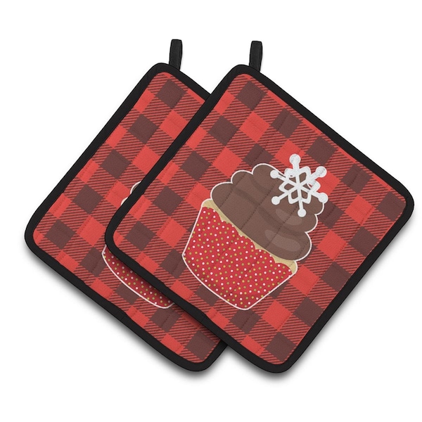 Carolines Treasures Carolines Treasures BB6817PTHD Christmas Cupcake Pair of Pot Holders - BB6817PTHD