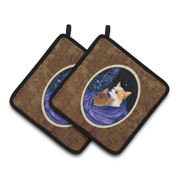 Carolines Treasures Starry Night Chihuahua Pair of Pot Holders, 7.5 x 3 x 7.5 in. - SS8513PTHD