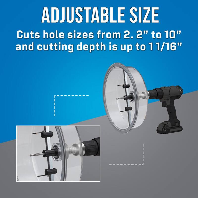 Cortador de sierra de corona ajustable de 2.2 pulgadas x 10 pulgadas - AHC-10