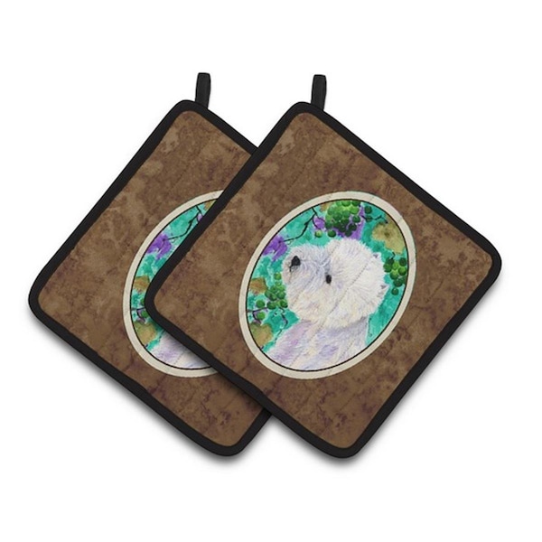 Carolines Treasures Westie Pair of Pot Holders, 7.5 x 3 x 7.5 in. - SS1064PTHD