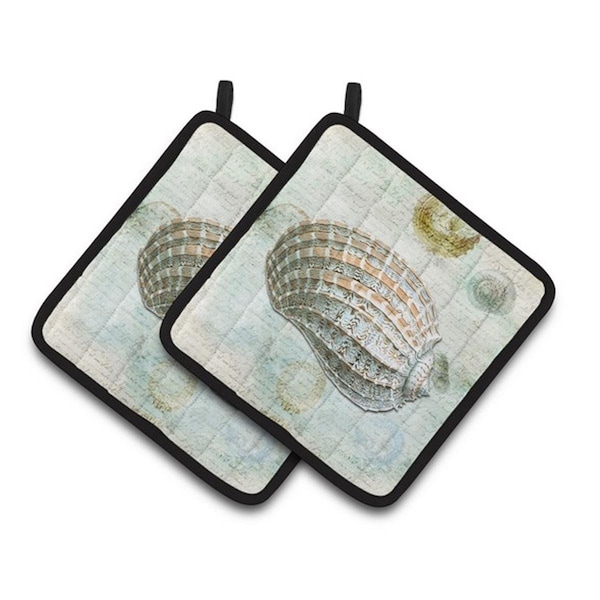 Carolines Treasures Shells Pair of Pot Holders, 7.5 x 3 x 7.5 in. - SB3029PTHD