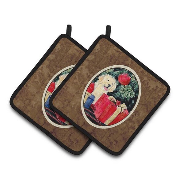 Carolines Treasures Golden Retriever Pair of Pot Holders, 7.5 x 3 x 7.5 in. - SS8578PTHD
