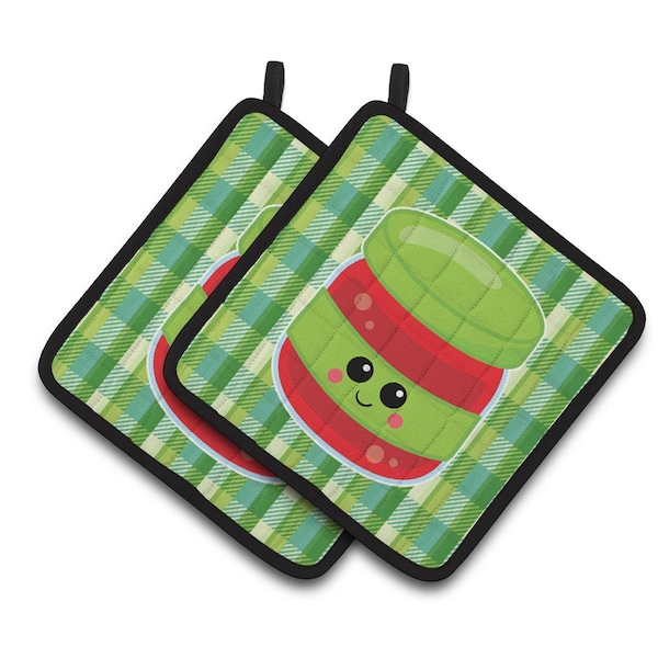 Carolines Treasures Jelly Jar Face Pair of Pot Holders - BB7051PTHD