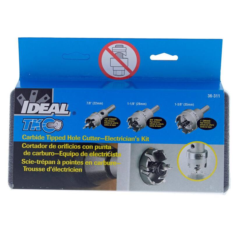 Juego de sierra de perforación con punta de carburo IDEAL (4 piezas) - 36-311