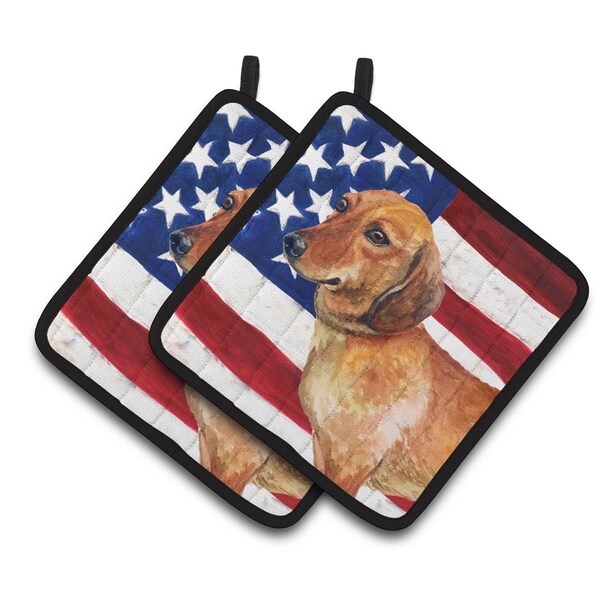 Carolines Treasures Dachshund Patriotic Pair of Pot Holders - BB9652PTHD
