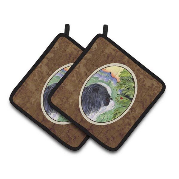 Carolines Treasures Japanese Chin Pair of Pot Holders, 7.5 x 3 x 7.5 in. - SS8259PTHD