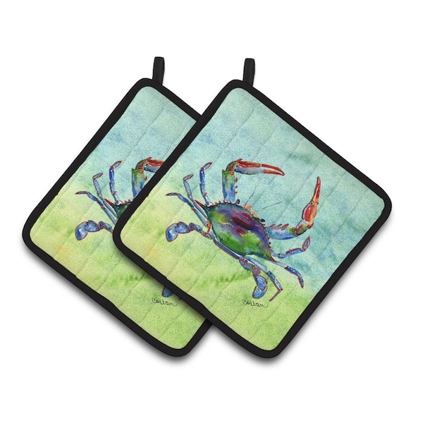 Carolines Treasures Crab Pair of Pot Holders - 8550PTHD