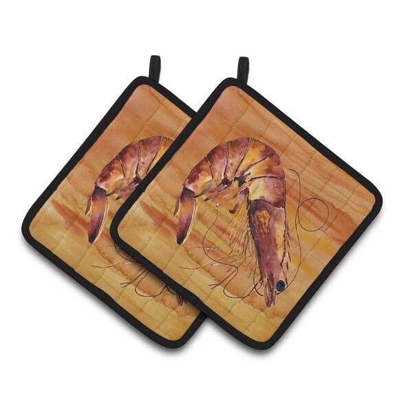 Carolines Treasures Shrimp Pair of Pot Holders - 8140PTHD