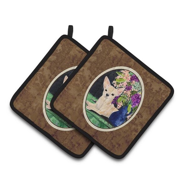 Carolines Treasures Chihuahua Pair of Pot Holders, 7.5 x 3 x 7.5 in. - SS8289PTHD