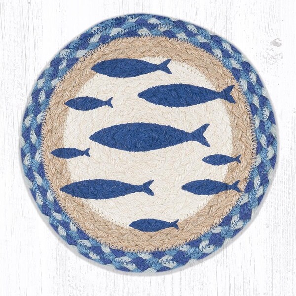 Razoredge 10 x 10 in. MSPR-443 Fish Printed Round Trivet - RA2548551