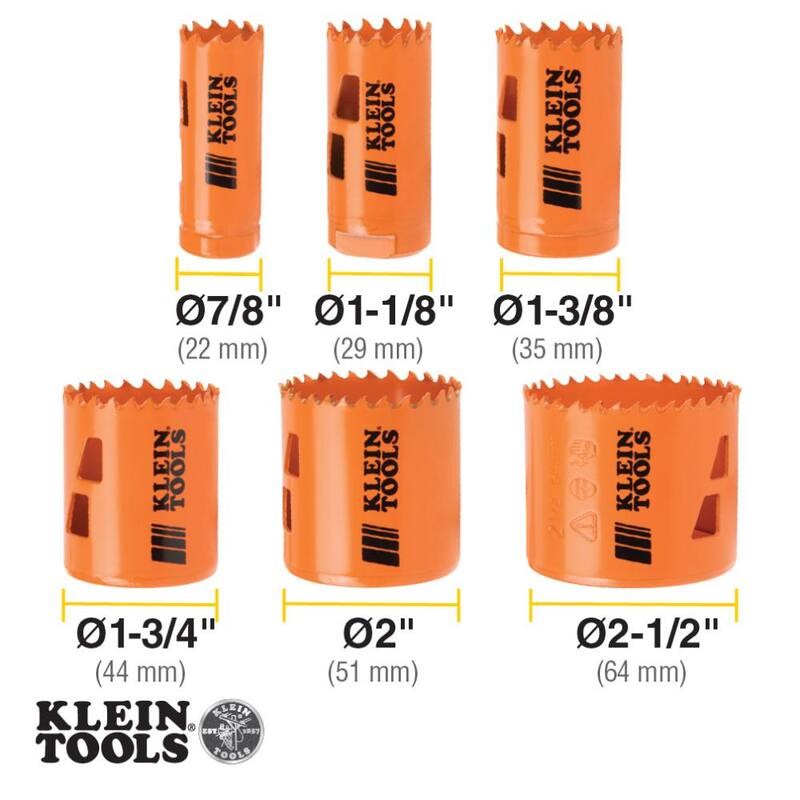 Juego de sierra de corona bimetálica Klein Tools, 8 piezas - 31902