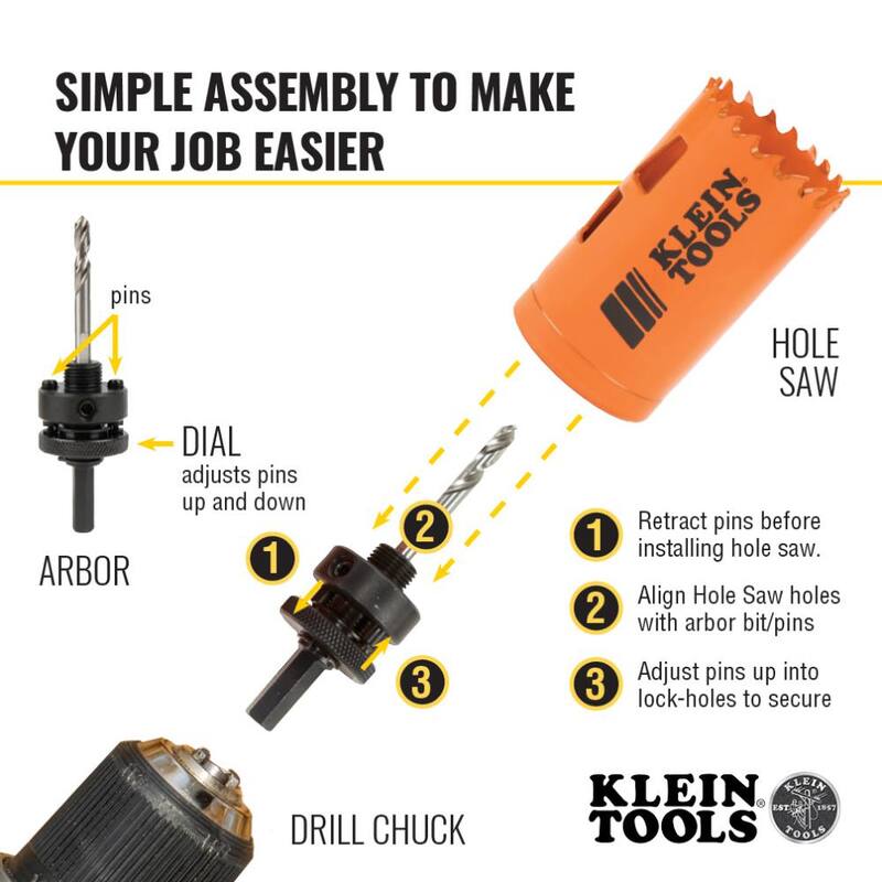 Juego de sierra de corona bimetálica Klein Tools, 8 piezas - 31902