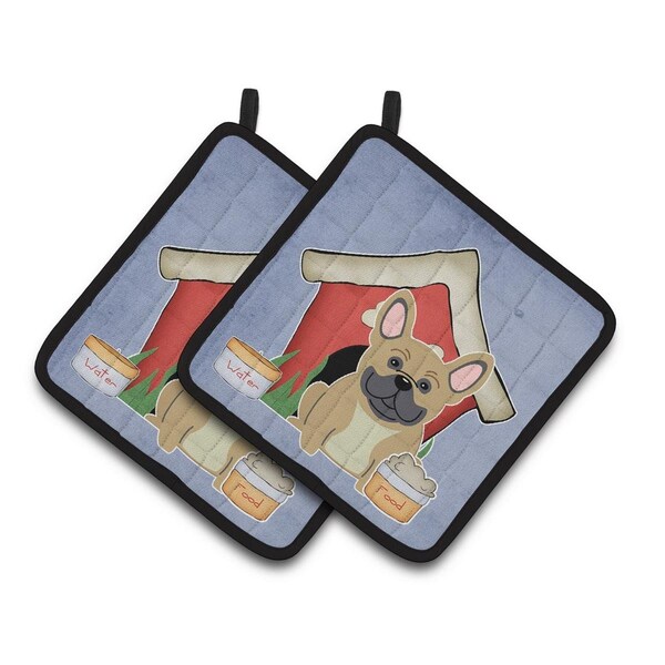 Carolines Treasures Dog House Collection French Bulldog Cream Pair of Pot Holders - BB2764PTHD