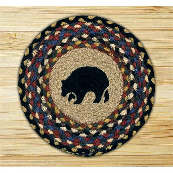 Palacedesigns Capitol Importing Black Bear - 10 in. x 10 in. Hand Printed Round Swatch - PA51666
