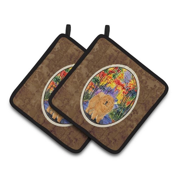Carolines Treasures Chow Chow Pair of Pot Holders, 7.5 x 3 x 7.5 in. - SS7001PTHD