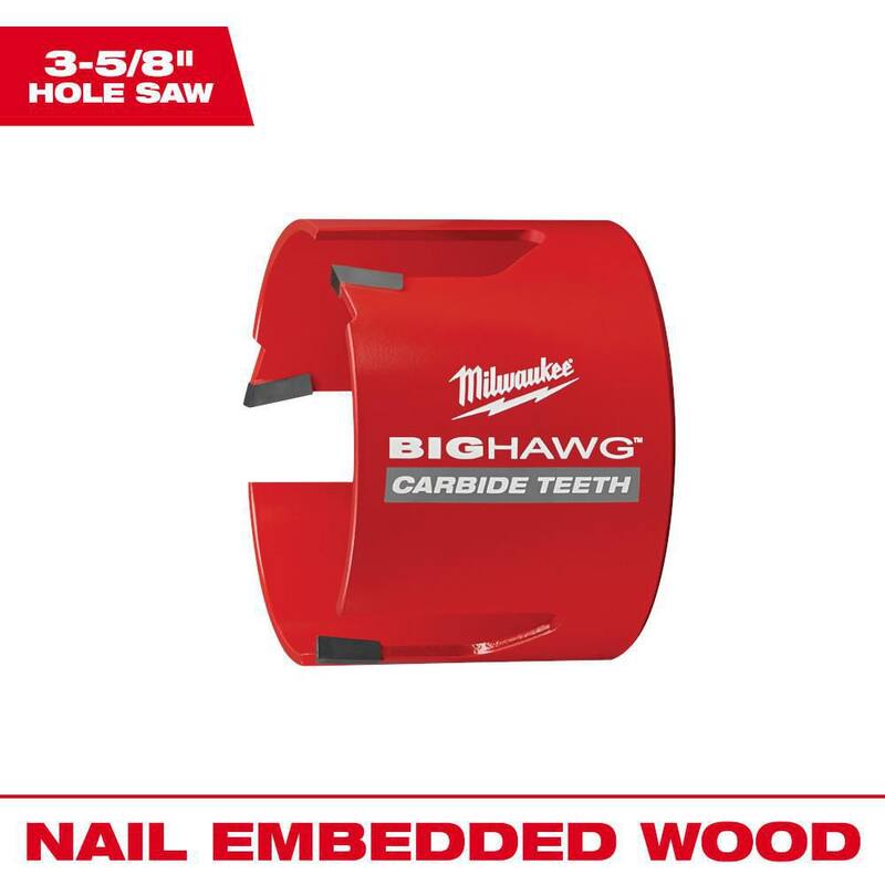 Broca de agujero de carburo Big Hawg de Milwaukee de 3-5/8 pulgadas - 49-56-9240
