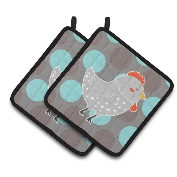 Carolines Treasures Grey Chicken Pair of Pot Holders - BB6778PTHD