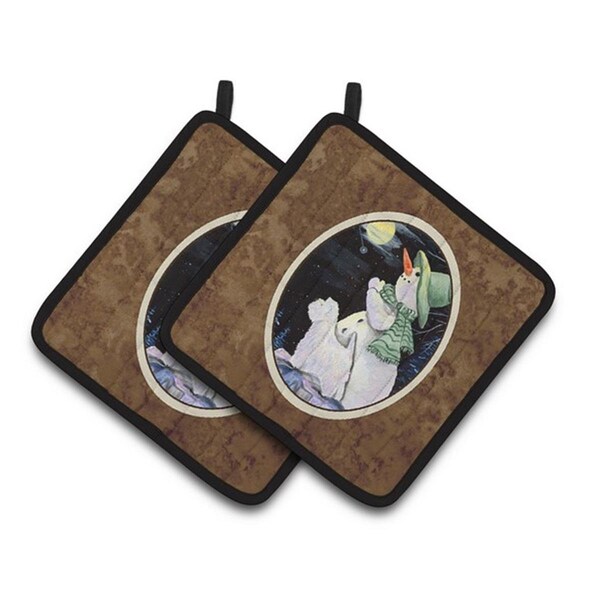 Carolines Treasures Snowman with Westie Pair of Pot Holders, 7.5 x 3 x 7.5 in. - SS8797PTHD