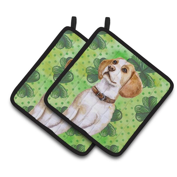 Carolines Treasures Beagle St.Patricks Pair of Pot Holders - BB9860PTHD