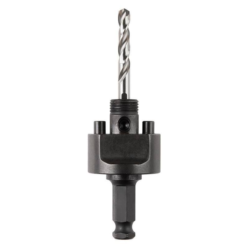 Adaptador de sierra perforadora de agujero grande de cambio rápido de 7/16 pulgadas de Milwaukee con broca piloto - 49-56-7240