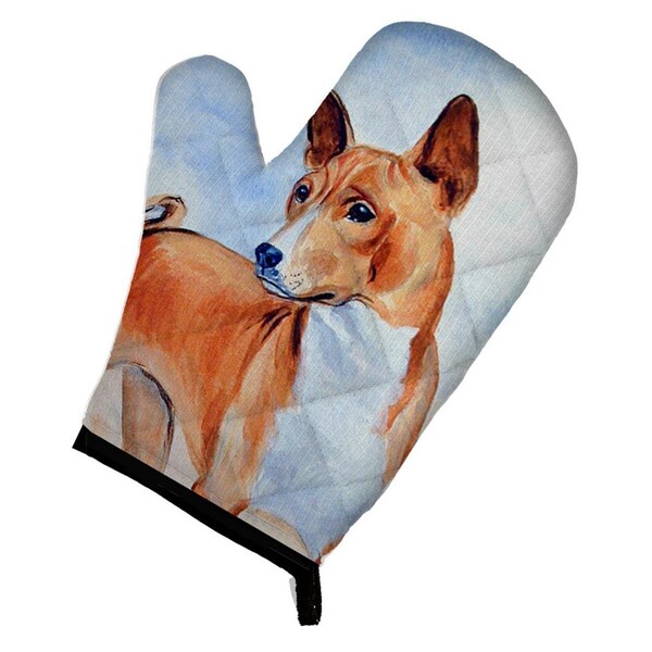 Carolines Treasures Red and White Basenji Oven Mitt - 7223OVMT