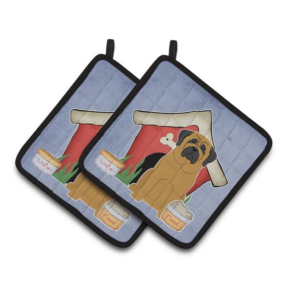 Carolines Treasures Dog House Collection Mastiff Pair of Pot Holders - BB2772PTHD