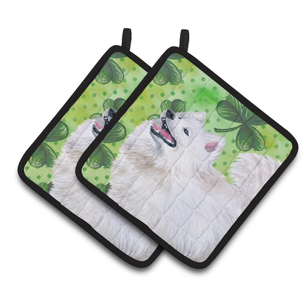 Carolines Treasures Samoyed St.Patricks Pair of Pot Holders - BB9865PTHD