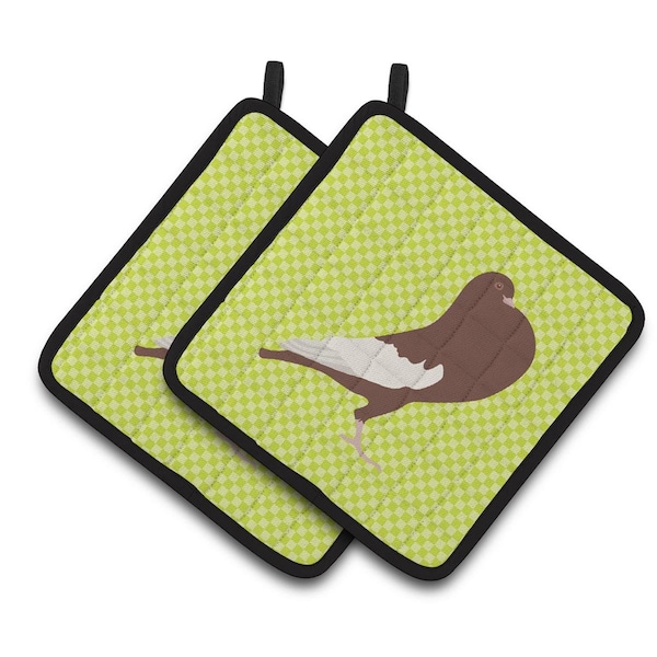 Carolines Treasures English Pouter Pigeon Green Pair of Pot Holders - BB7780PTHD